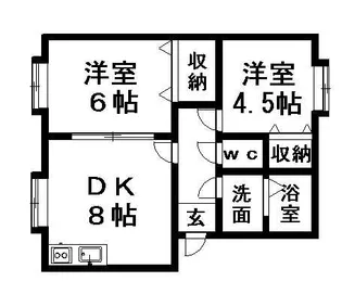 1DKの間取り画像