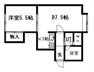 イーストウインド【103号室】の間取り