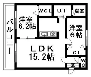 香風館壱番【202号室】の間取り