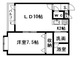 サンメイプル平岡Ⅰ【101号室】の間取り