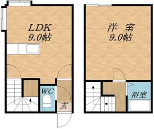 フレスノパーク月寒【102号室】の間取り