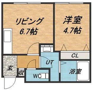 カステル美園【102号室】の間取り