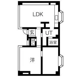 アサヒコートハウス【A101号室】の間取り