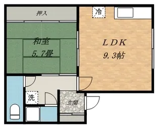二条コーポ【2号室】の間取り