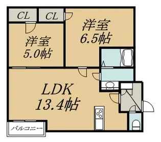 タルト月寒中央【5階】の間取り