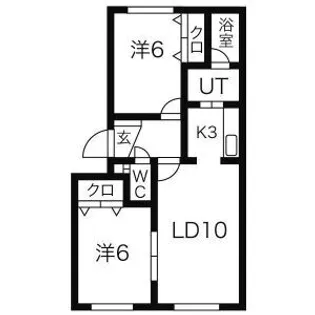 コータス月寒東【0301号室】の間取り