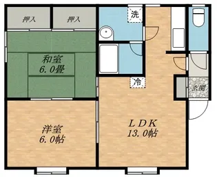 グリーンパレス13【1階】の間取り