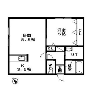 ロージー月寒東【3階】の間取り