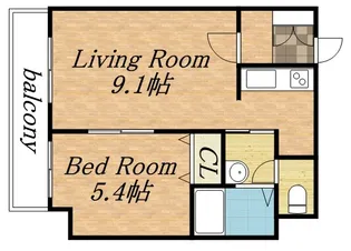 アルカディア参番館【501号室】の間取り