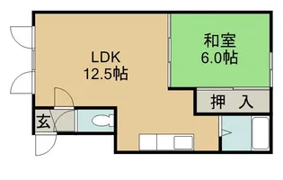 1LDKの間取り画像