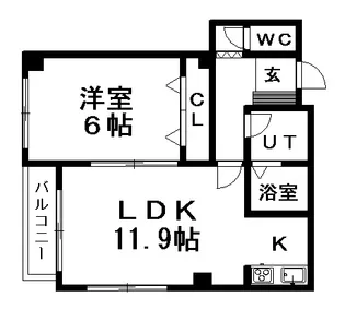 北海道札幌市白石区菊水四条2丁目【マンション】の間取り