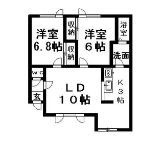 ジュネス平岡【202号室】の間取り