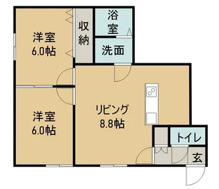 2DKの間取り画像