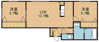 Sud la colline 大曲【102号室】の間取り