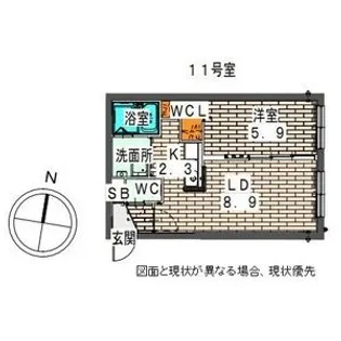 Elle Cube学園前(エルキューブ学園前)【2階】の間取り