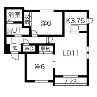 ラ・フォーレ楡【101号室】の間取り