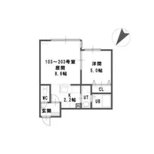 ルミエール栄通南【2階】の間取り