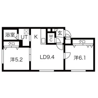 ソレイユ平岸【1階】の間取り