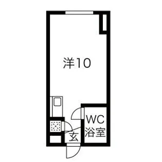 パークコート中の島【103号室】の間取り