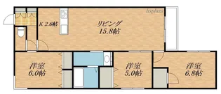 エフュート東札幌【4階】の間取り