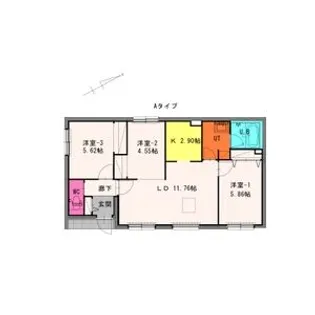 富万ヒラオカテラス【1階】の間取り