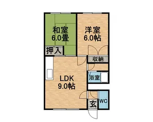 なかやハイツB【206号室】の間取り