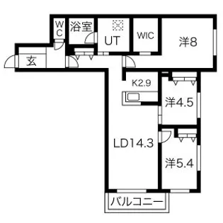 CRESCENDO月寒西【2階】の間取り