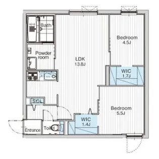 JANUS(ジェイナス)RESIDENCES南平岸ステージ【1階】の間取り