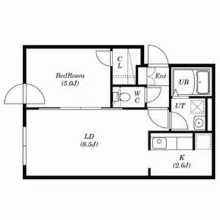 プロヴィデンス中の島【105号室号室】の間取り