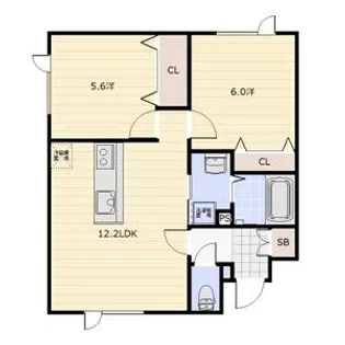 eie月寒西【3階】の間取り