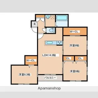 北海道札幌市豊平区福住三条4丁目【マンション】の間取り