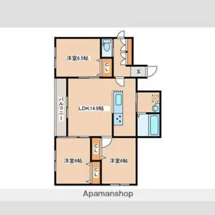 北海道札幌市豊平区福住三条4丁目【マンション】の間取り