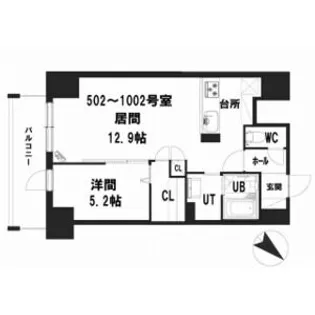 仮)グランメール 美園3ー4【9階】の間取り