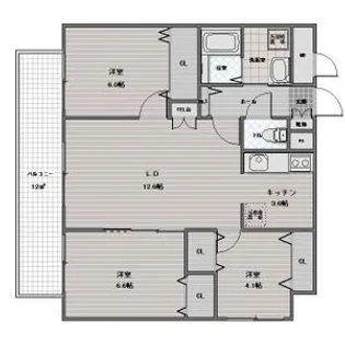 プレミール北野【4階】の間取り