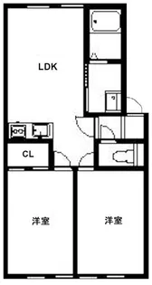 アリコベール平岡【102号室】の間取り