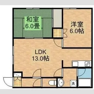 サンフラワーB【203号室号室】の間取り