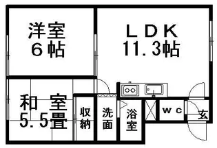 クレアール月寒A【302号室】の間取り