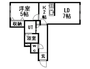 ドリームハウス月寒【403号室】の間取り