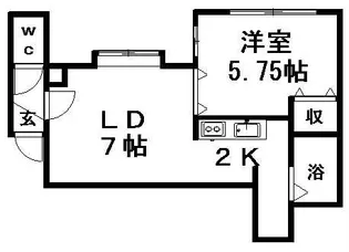 リバーヴィレッジ平岸【108号室】の間取り