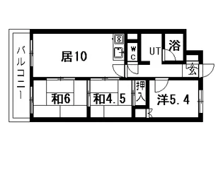 月寒パークハイツ【3階】の間取り