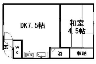コーポカツ【102号室】の間取り