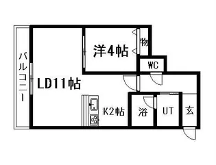 レガートタワー月寒中央【606号室】の間取り