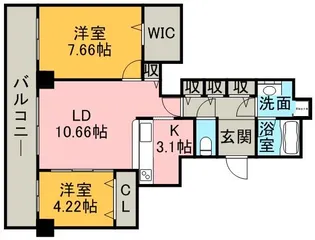 レジディア大通公園【11階】の間取り