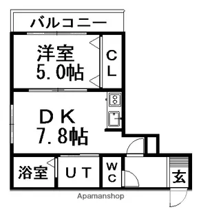 パレスニーノ美園A棟【405号室】の間取り