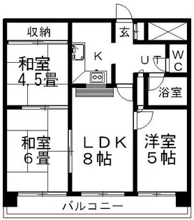 平岸2ー10ビル【1003号室】の間取り