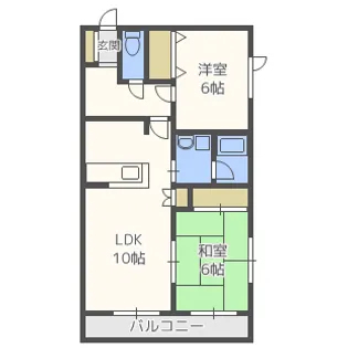カーサ・デルソール【201号室】の間取り