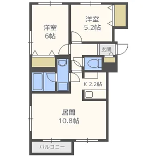 フェリーチェ南平岸【303号室】の間取り