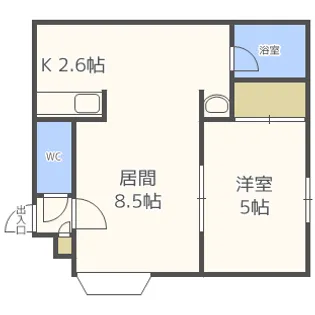 1LDKの間取り画像