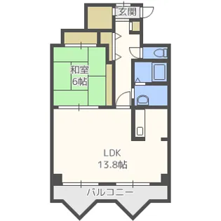 アーベインハウス中の島【501号室】の間取り