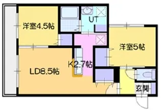 ディアマンテ菊水【4階】の間取り